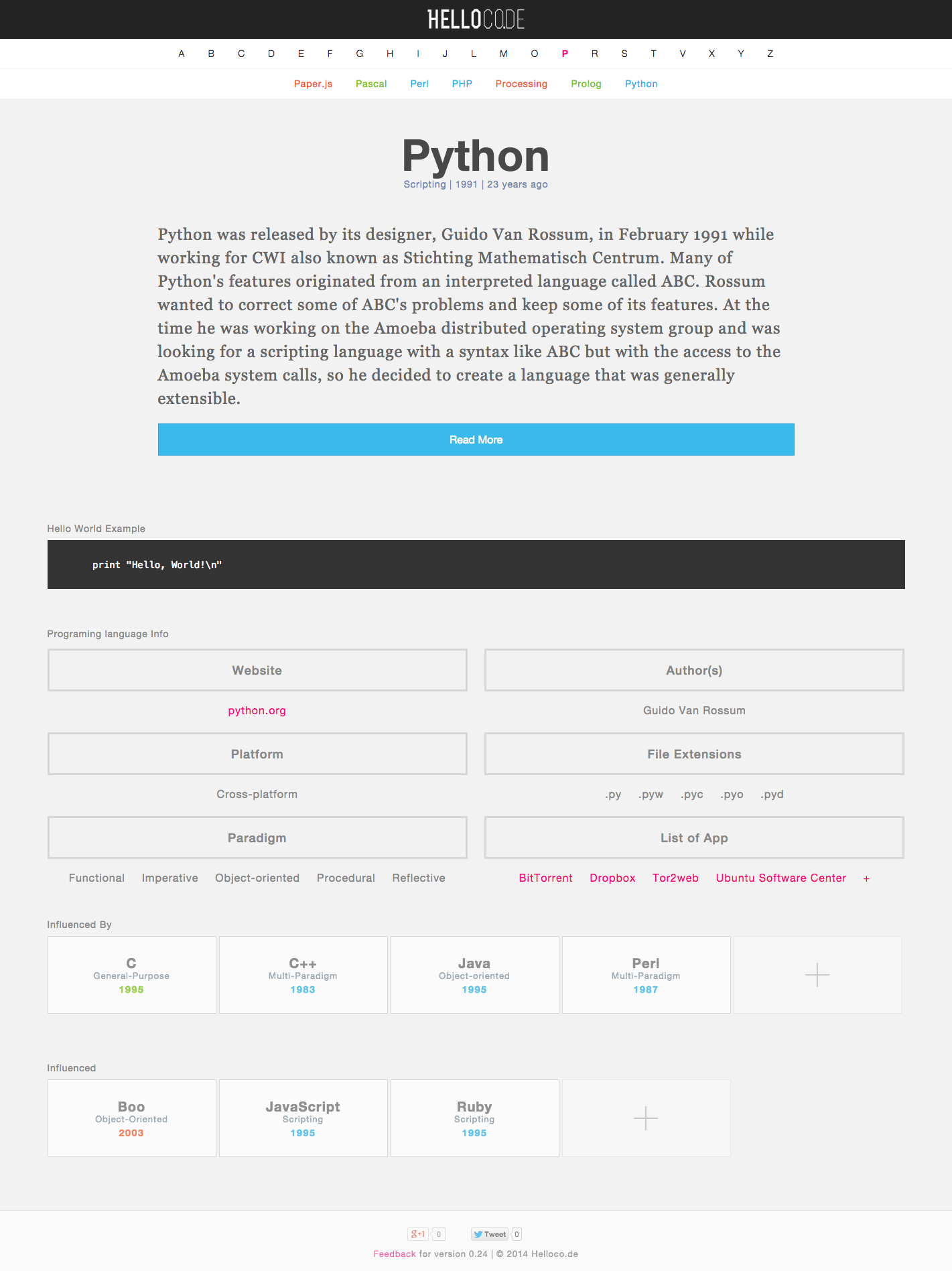 Mockup of python page